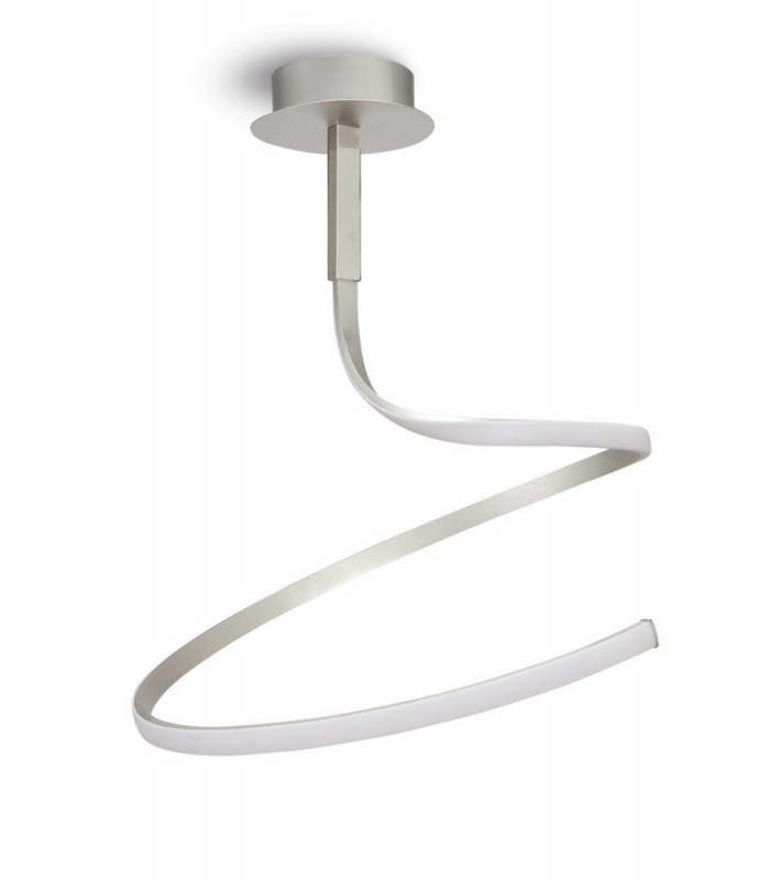 Semi Flush Ceiling 30W LED 3000K, 2400lm, Silver, Frosted Acrylic, Polished Chrome - 1