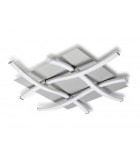 Semi Flush Ceiling 34W LED 3000K, 2600lm, Silver, Frosted Acrylic, Polished Chrome - 1