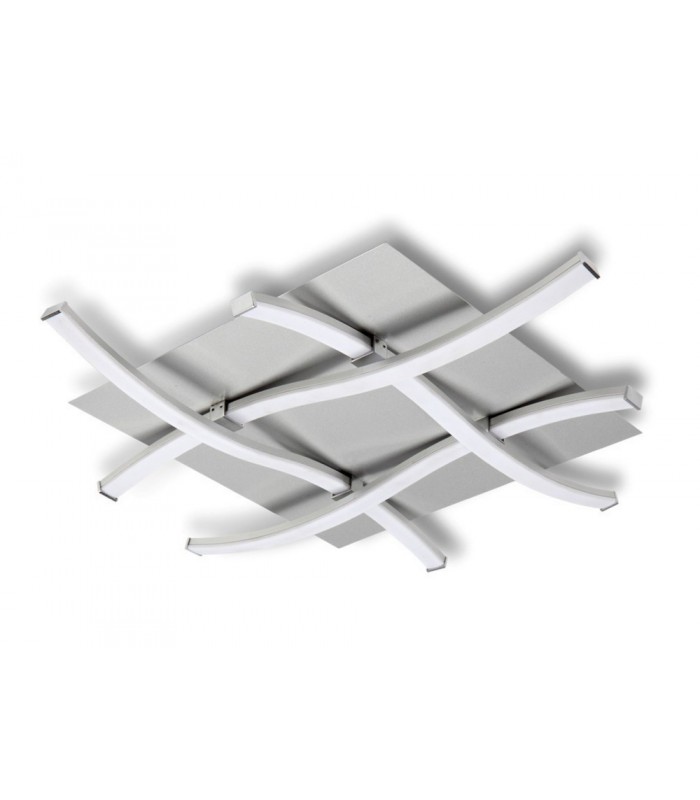 Semi Flush Ceiling 34W LED 3000K, 2600lm, Silver, Frosted Acrylic, Polished Chrome - 1