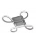 Flush Ceiling 40W LED 4 Looped Arms 3000K, 3100lm, Silver, Frosted Acrylic, Polished Chrome - 1