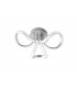 Dimmable Ceiling 48cm Round 36W LED 3 Looped Arms 3000K, Silver, Frosted Acrylic - 1