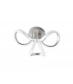 Dimmable Ceiling 48cm Round 36W LED 3 Looped Arms 3000K, Silver, Frosted Acrylic - 1