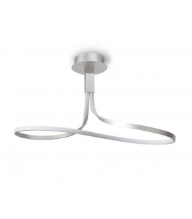 Semi Flush Ceiling 40W LED 3000K, 3200lm, Dimmable Silver, Frosted Acrylic, Polished Chrome - 1