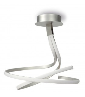 Semi Flush Ceiling 50W LED 3000K, 4000lm, Dimmable Silver, Frosted Acrylic, Polished Chrome - 1