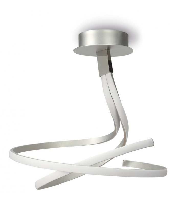 Semi Flush Ceiling 50W LED 3000K, 4000lm, Dimmable Silver, Frosted Acrylic, Polished Chrome - 1