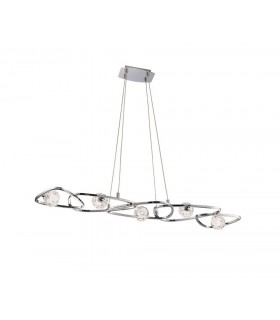 Ceiling Pendant 5 Light G9 Line, Polished Chrome - 1