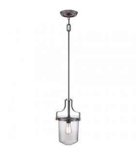 1 Light Ceiling Mini Pendant Western Bronze, E27 - 1