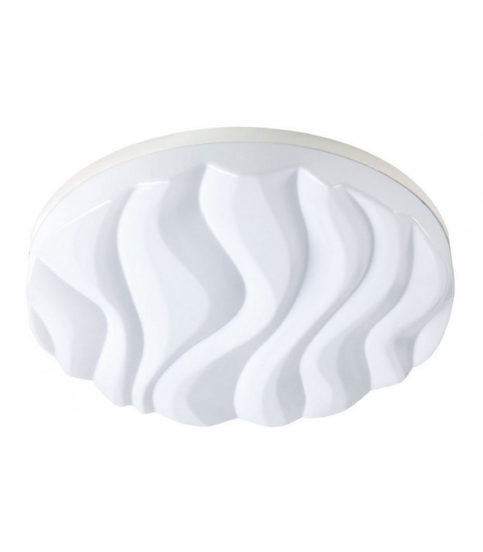 Flush Ceiling Light Large Round 45W LED IP44 3000K, 4050lm, Matt White, White Acrylic - 1