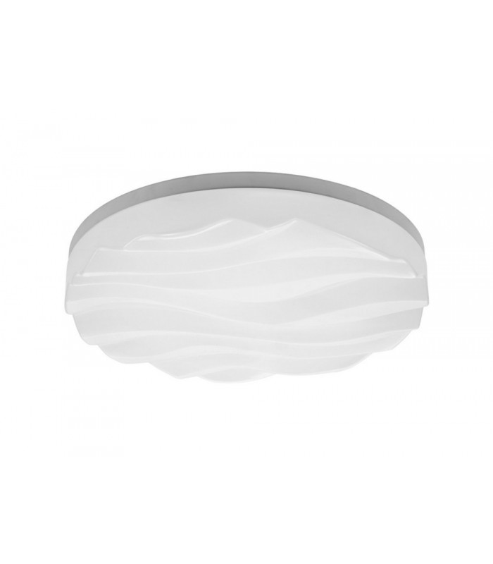 Flush Ceiling Light Medium Round 36W LED IP44 3000K, 3240lm, Matt White, White Acrylic - 1