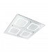 Flush Light 36cm Square 24W LED 4000K, 1350lm, Polished Chrome, Sand Diamond - 1
