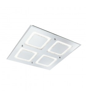 Flush Light 36cm Square 24W LED 4000K, 1350lm, Polished Chrome, Sand Diamond - 1