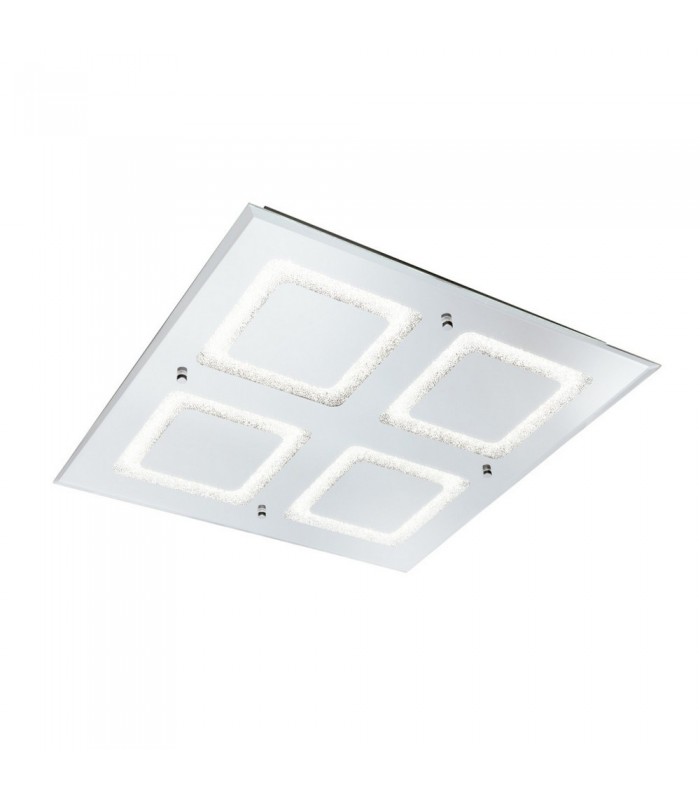 Flush Light 36cm Square 24W LED 4000K, 1350lm, Polished Chrome, Sand Diamond - 1