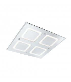 Flush Light 51cm Square 48W LED 4000K, 3100lm, Polished Chrome, Sand Diamond - 1