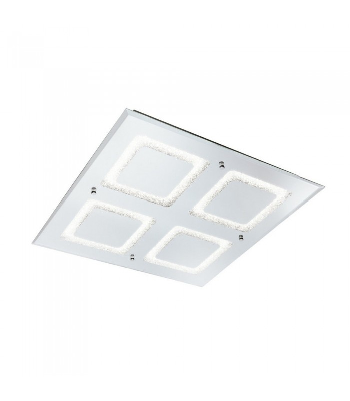 Flush Light 51cm Square 48W LED 4000K, 3100lm, Polished Chrome, Sand Diamond - 1