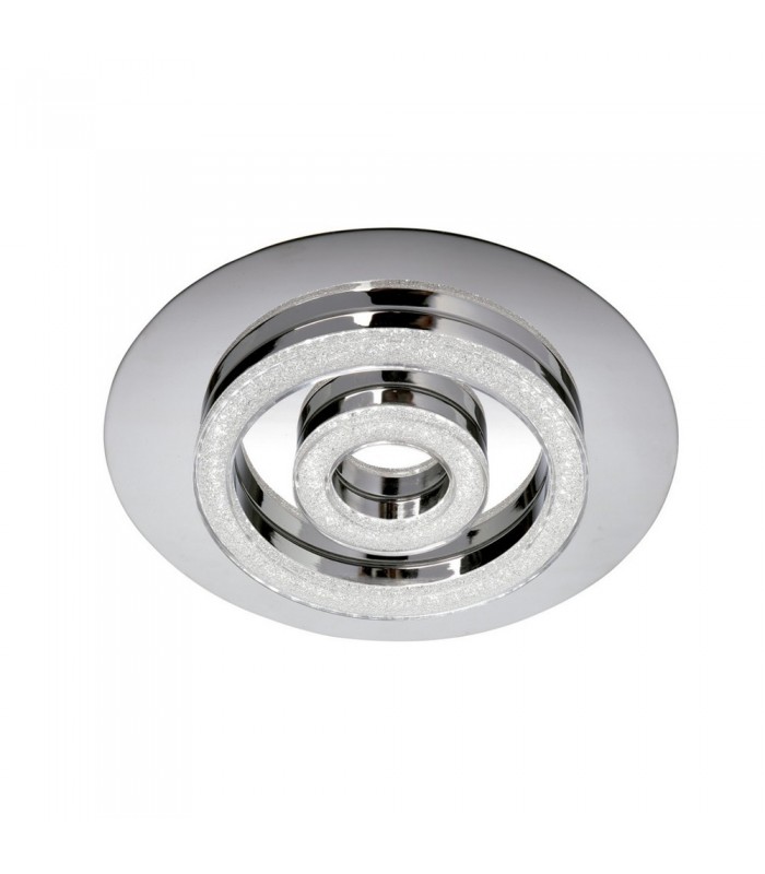 Flush Light 35cm Round 18W LED 4000K, 1800lm, Polished Chrome, Sand Diamond - 1