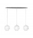 Ceiling Pendant 3 Light E27 Line, Gloss White, Polished Chrome - 1
