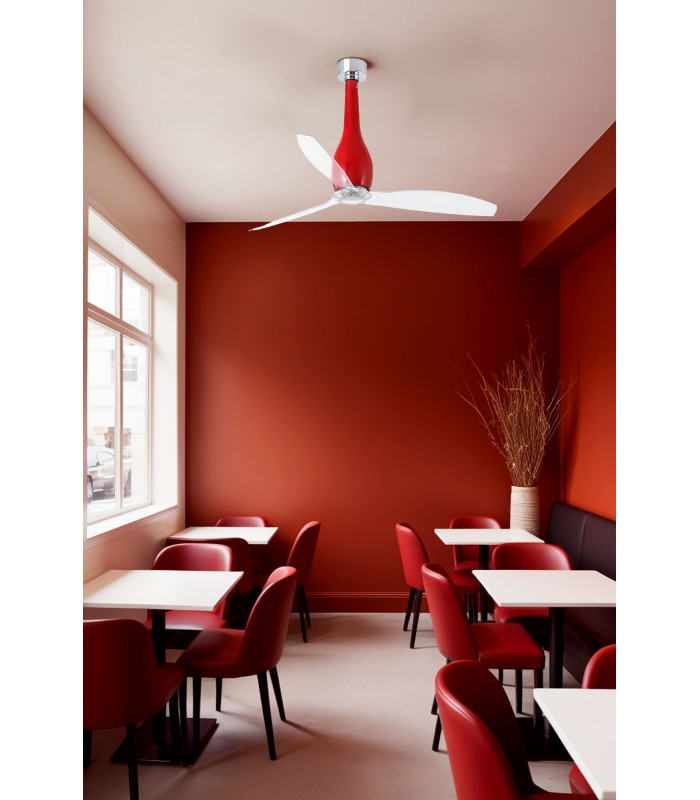 Eterfan M Shiny Red/Transparent Fan-2