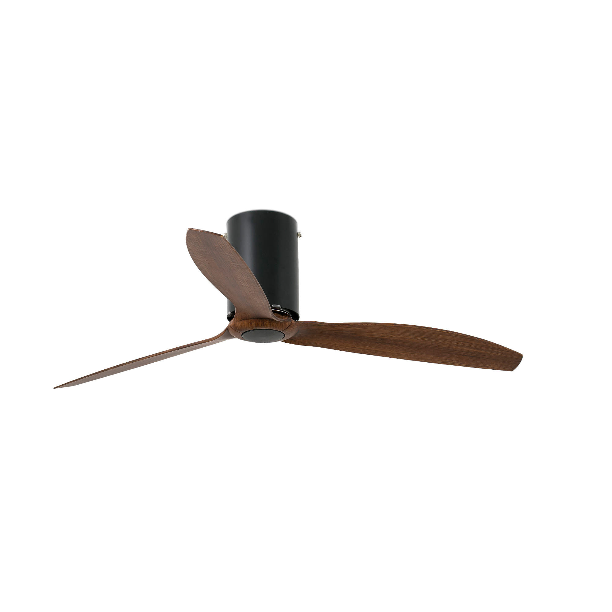 Mini Medium Ceiling Fan Wood, Matt Black - Optional LED Light Sold Separately