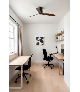 Mini Tube Fan Matt Black/Walnut Fan-2