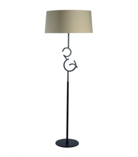 Floor Lamp 4 Light E27 with Taupe Shade Brown Oxide - 1