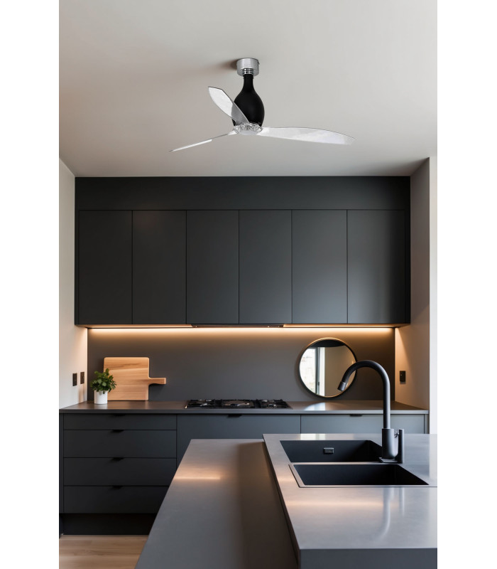 Mini Eterfan M Shiny Black/Transparent Fan-2