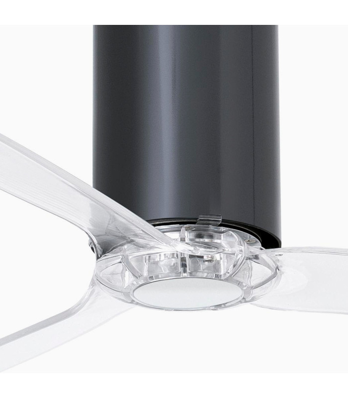 Tube Fan M Shiny Black/Transparent Fan-3
