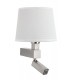 Wall Lamp 1 Light (SHADE SOLD SEPARATELY) E27 + Reading Light 3W LED Satin Nickel 4000K, 200lm, - 1