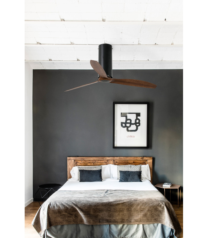 Tube Fan Matt Black/Walnut Fan-2