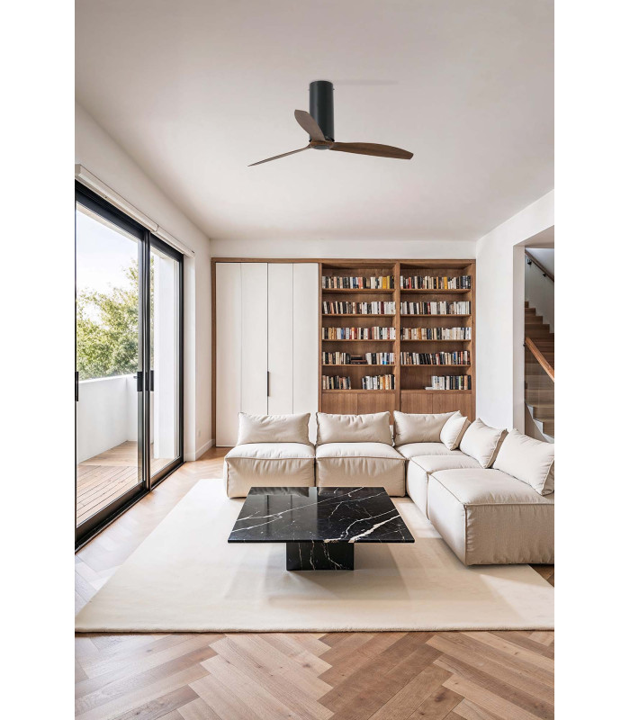 Tube Fan Matt Black/Walnut Fan-3