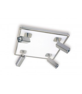 Ceiling Spotlight  4 Head with Backlit Light 40W LED Square Satin Nickel 4000K, 3000lm, - 1