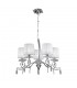 Ceiling Chandelier 5 Light E27 With White Shades Polished Chrome/Clear Crystal - 1