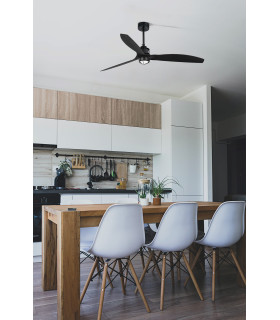 Just Fan 128cm Matt Black Ceiling Fan with DC Motor, 3000K Light