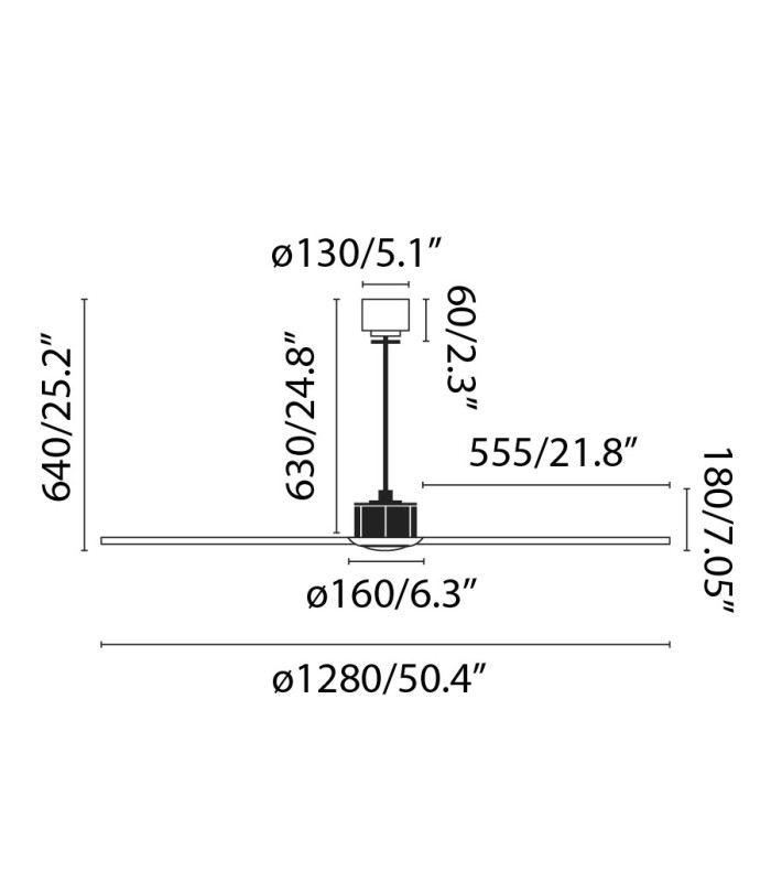Just Fan 128cm Matt Black Ceiling Fan with DC Motor, 3000K Light