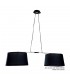 Ceiling Pendant 2 Light with Adjustable Body (SHADE SOLD SEPARATELY) E27 Black, Polished Chrome - 1