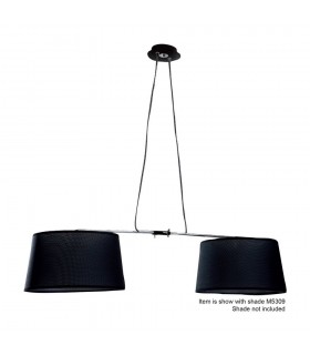Ceiling Pendant 2 Light with Adjustable Body (SHADE SOLD SEPARATELY) E27 Black, Polished Chrome - 1