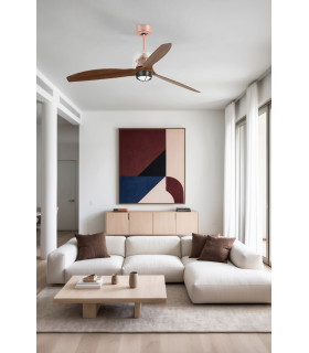 Deco Fan M Led Copper/Walnut Fan-2