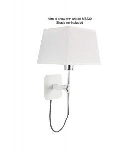Wall Lamp Telescopic WITHOUT SHADE 1 Light E27 , Matt White/Polished Chrome - 1
