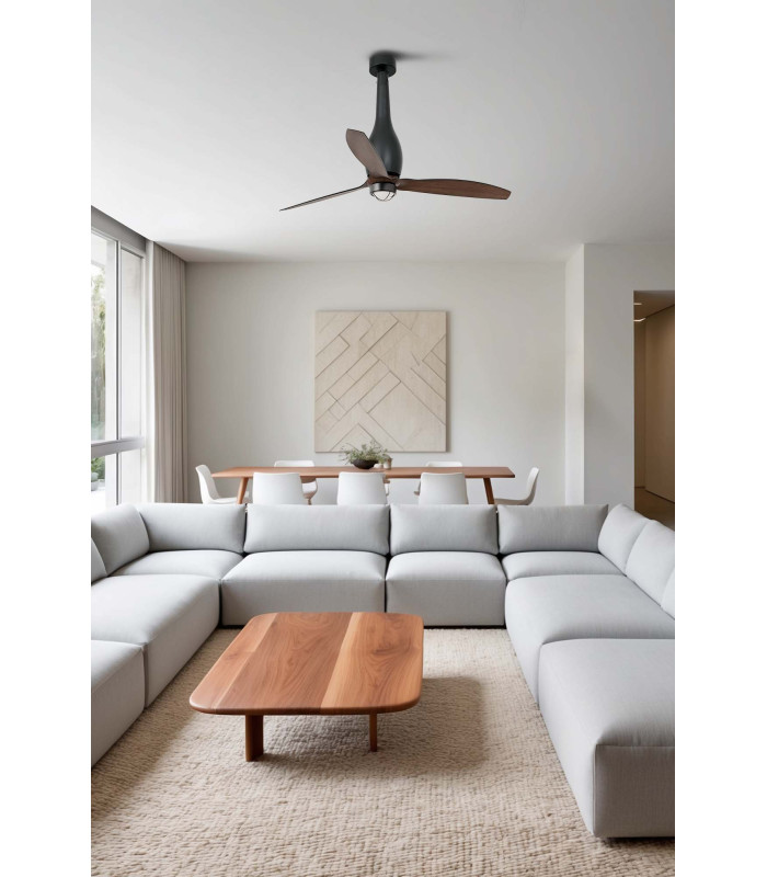 Eterfan M Led Matt Black/Walnut Fan-2