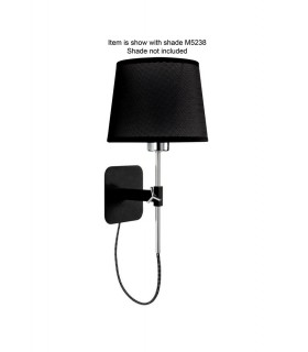 Wall Lamp Telescopic (SHADE SOLD SEPARATELY) 1 Light E27 Black, Polished Chrome - 1