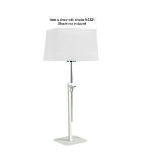Table Lamp Telescopic (SHADE SOLD SEPARATELY) 1 Light E27 , Matt White, Polished Chrome - 1