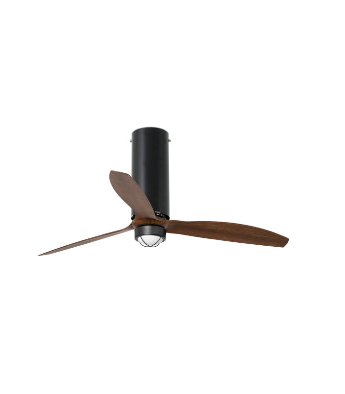 Tube Fan M Led Matt Black/Walnut Fan-1