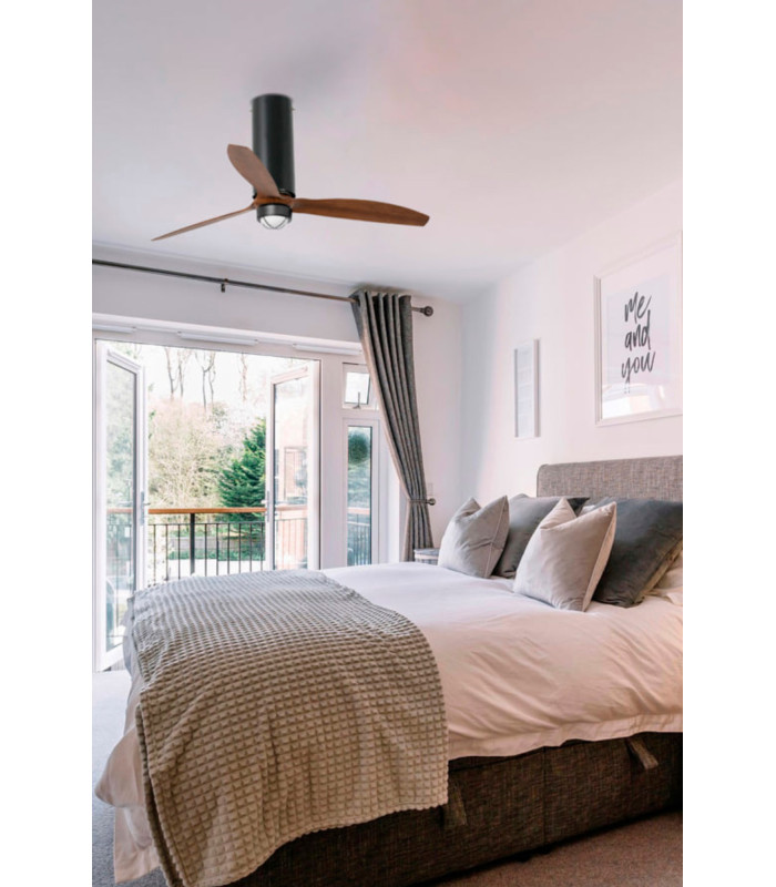 Tube Fan M Led Matt Black/Walnut Fan-2