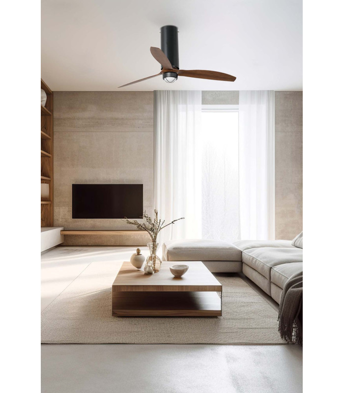 Tube Fan M Led Matt Black/Walnut Fan-3