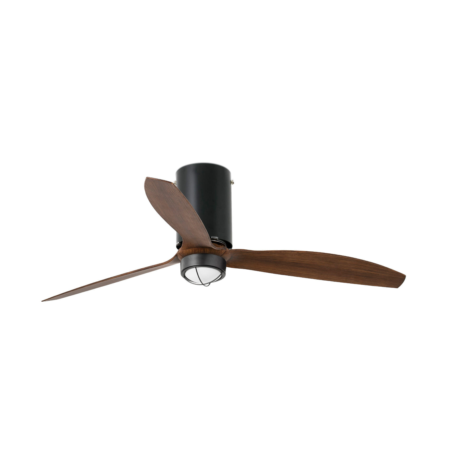 Mini-Tube LED Matt Black, Wood Ceiling DC Motor, 3000K