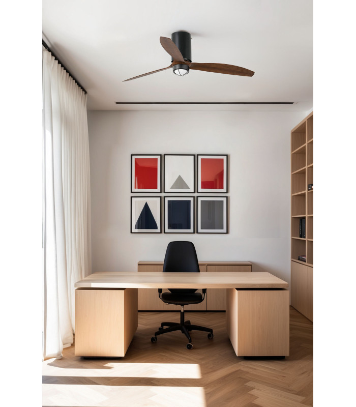 Mini Tube Fan M Led Matt Black/Walnut-2