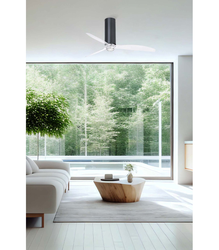 Tube Fan M Led Shiny Black/Transparent Fan-2