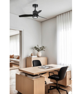 Just Fan 81cm Matt Black Ceiling Fan with DC Motor 81cm, 3000K Light