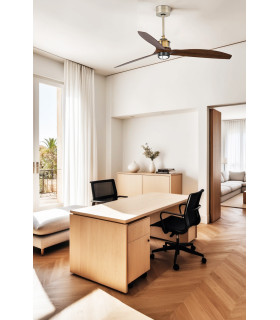 Just Fan 81cm Old Gold, Wood Ceiling Fan with DC Motor, 3000K Light
