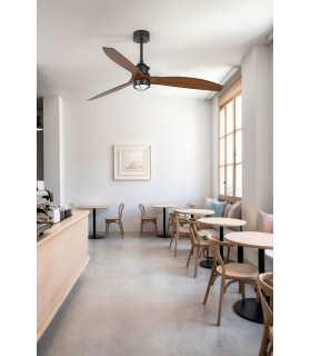 Just Fan 128cm Black, Wood Ceiling Fan with DC Motor, 3000K Light