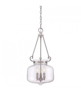 3 Light Ceiling Pendant Brushed Nickel, E14 - 1